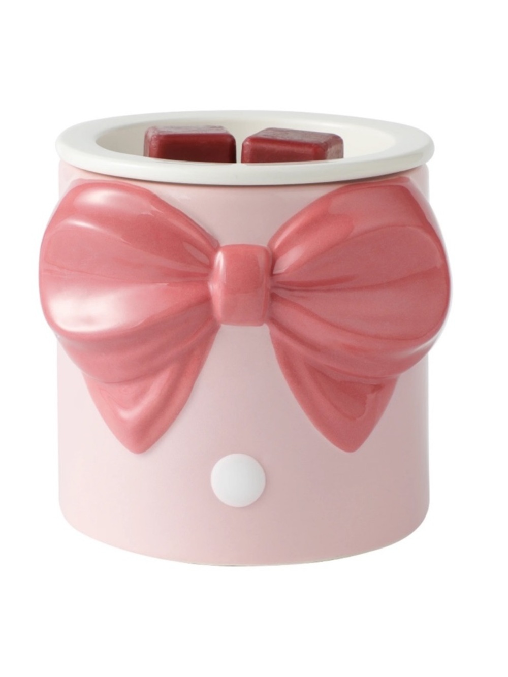 Mainstays pink bow ceramic wax melt warmer NIB